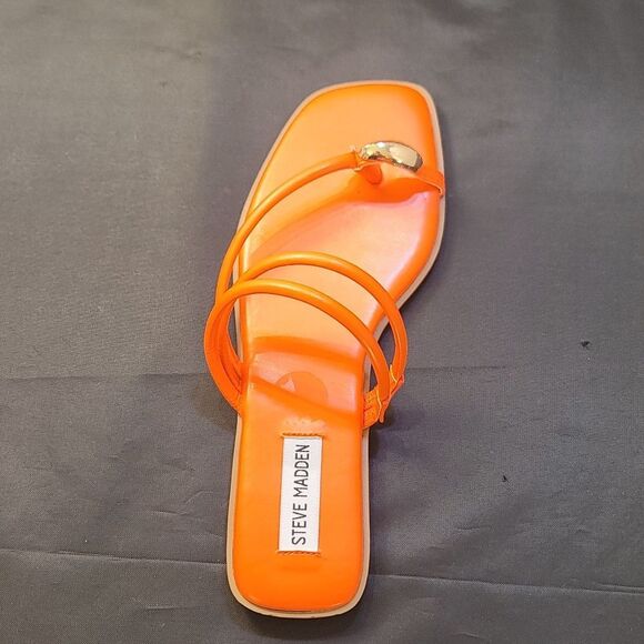 BRAND NEW STEVE MADDEN VIBANT ORANGE WOMENS SANDAL S - Picture 13 of 15